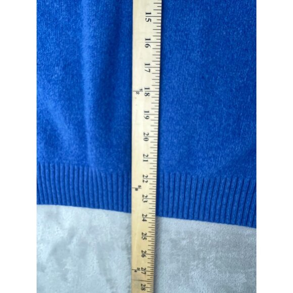 Mens Lands End Blue Wool & Cashmere V-Neck Sweater L 42-44 Long Sleeve - Picture 7 of 10